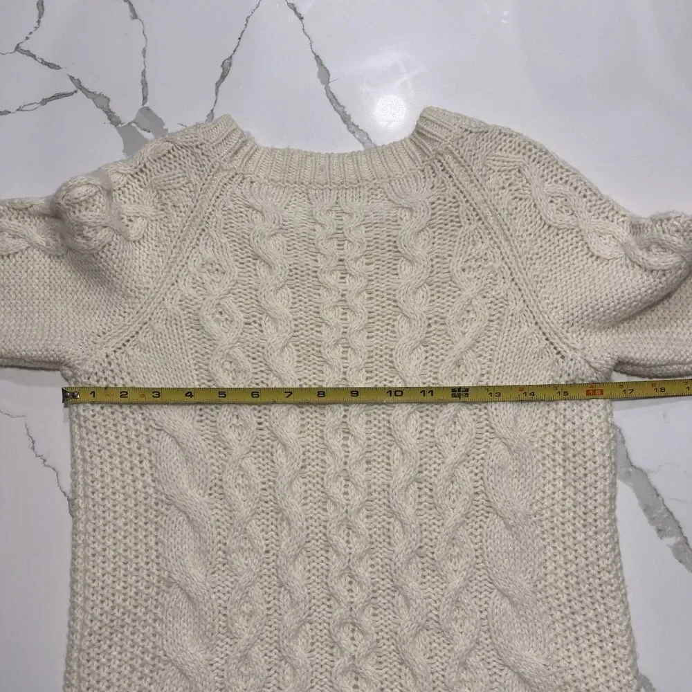 J. Crew Women's Ivory Cream Alpaca Merino Wool Blend Sweater XS Classic Knitted